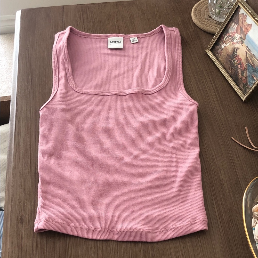 Aritzia Mauve Ribbed Tank Top